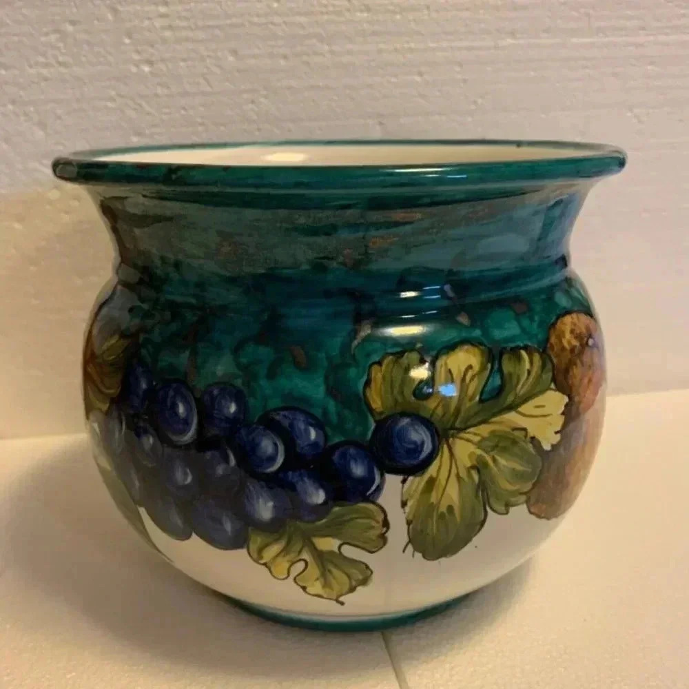 Lizart Praiano Art Pottery Bottom Signed Flower Pot Fruit Bowl - Italy - Picture 4 of 10